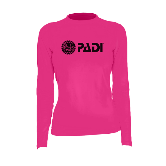 PADI Women’s Rash Guard – Hot Pink