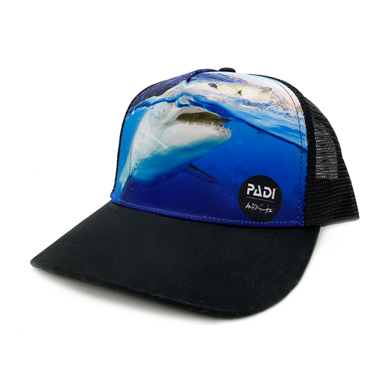 PADI X Andy Casagrande Recycled Plastic Great White Shark Trucker Hat