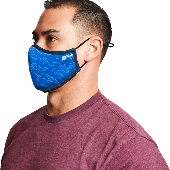 Whale Shark 3-Layer Face Mask made from Recycled Plastic w/ Filter Pocket