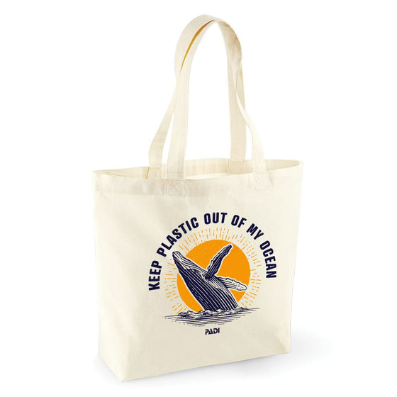 Organic, charity tote bag for whale lovers 