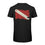 T-Shirt - PADI Torn Dive Flag - Black